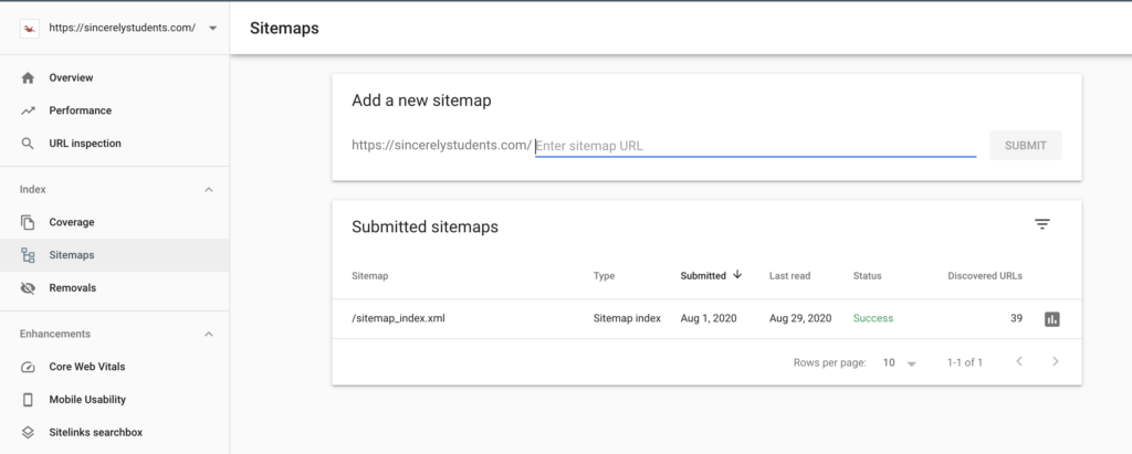 add a sitemap to improve SEO