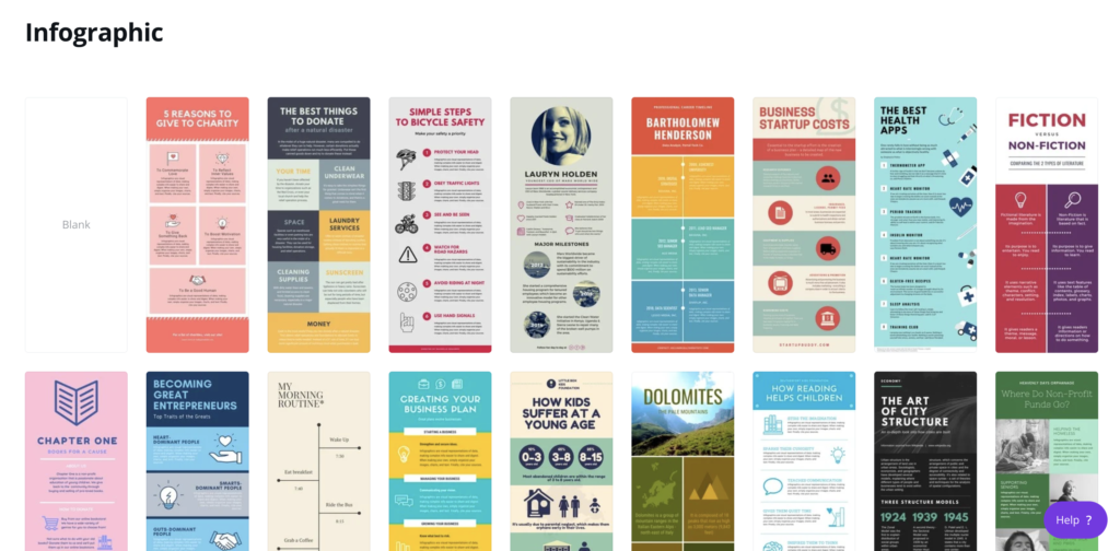 use Canva's premade templates to build backlinks with infographics