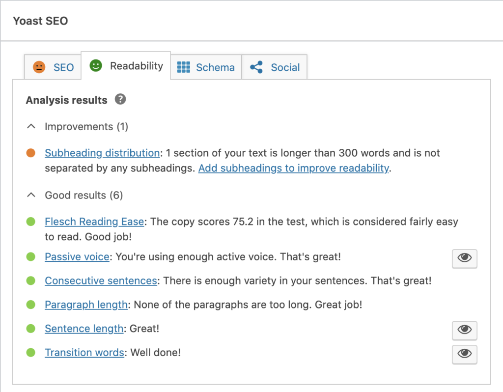 use Yoast SEO to optimize your post's readability