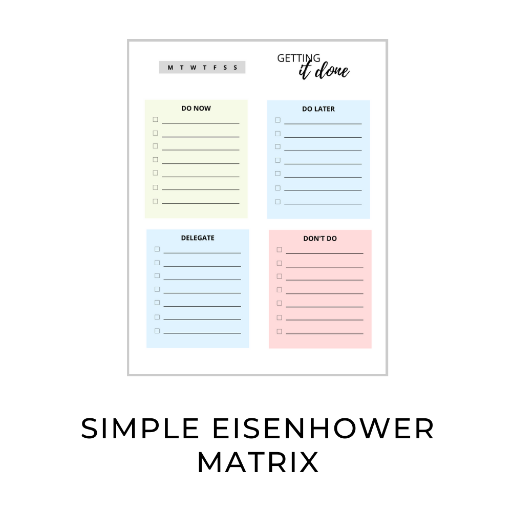 Use the Eisenhower Matrix to organize your to-do list