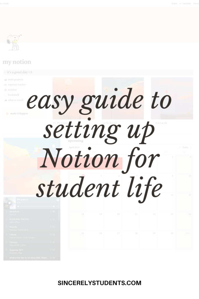 Easy guide to setting up Notion for students!