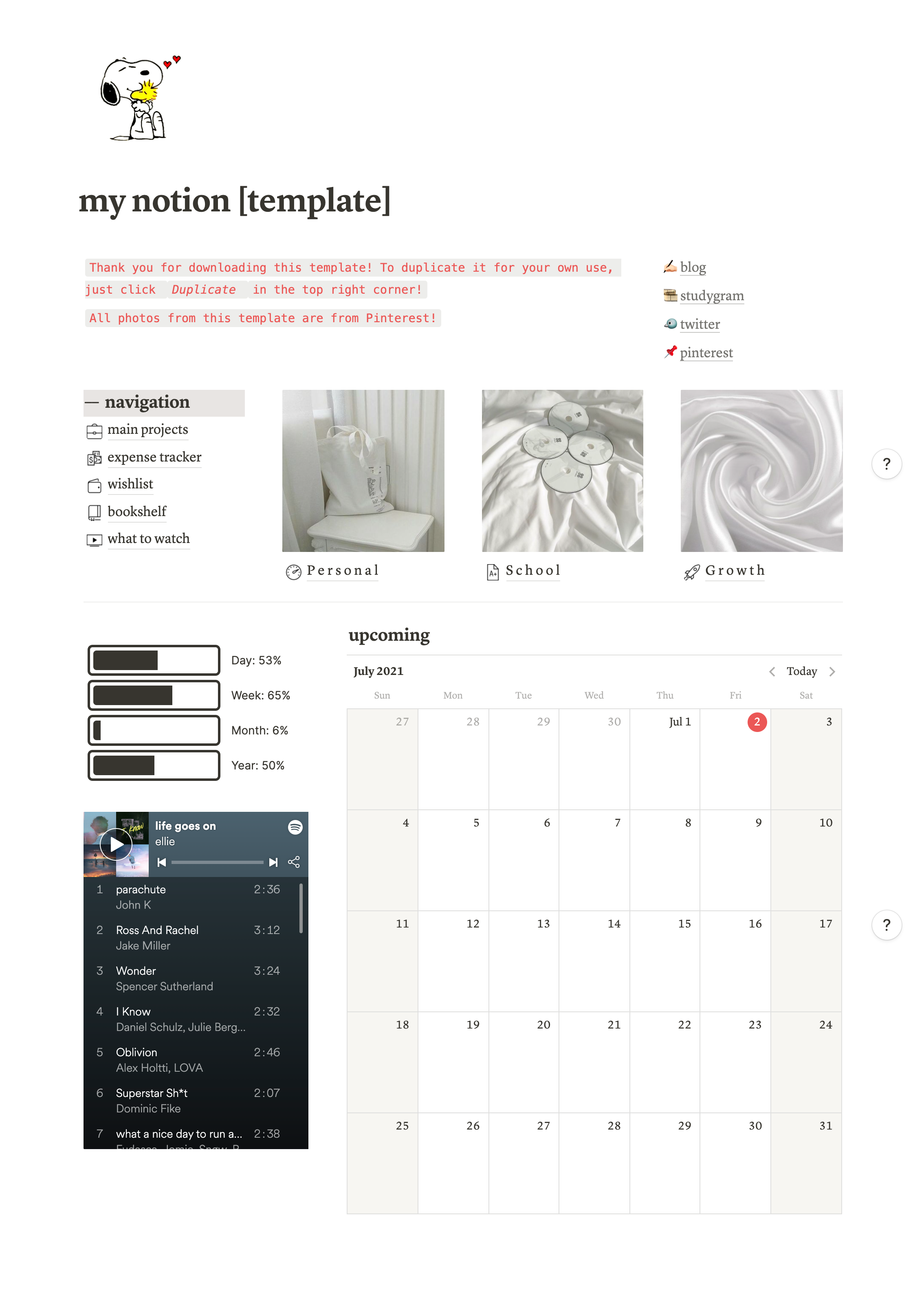 Best School Templates from Notion