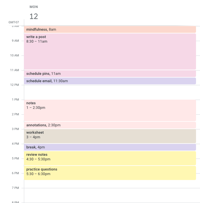 Use Google Calendar to create time-blocks and be productive