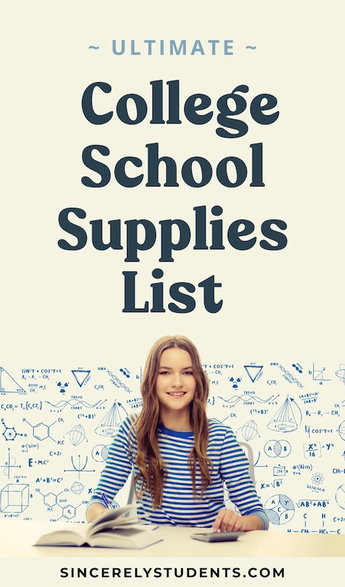 student using the Ultimate College School Supplies List
